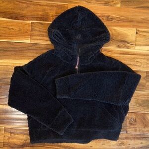Lululemon Black Sherpa Teddy Hoodie Pullover Jacket Size Medium/Large